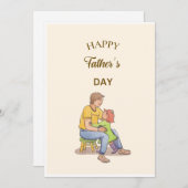 折り畳み可能な父の日カード印刷可能,娘から 招待状 (正面/裏面)