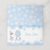 折り畳み名刺赤ちゃんシャワー寒い冬の青 プレイスカード (外部開封)