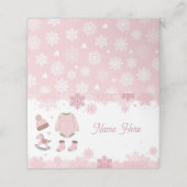 折り畳み名刺赤ちゃんシャワー寒い冬ピンク プレイスカード (外部開封)