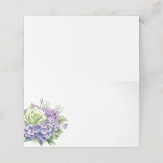 折り畳み名座席表アジサイ プレイスカード (外部開封)