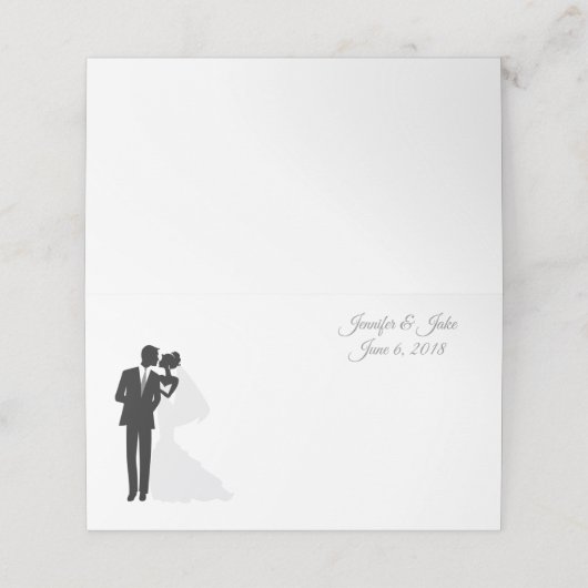 折り畳み名座席表結婚のカップル名前をカスタムする プレイスカード (外部開封)