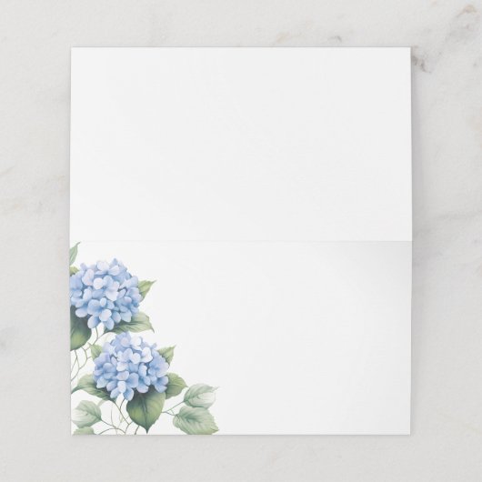 折り畳み名座席表 – ブルーアジサイ プレイスカード (外部開封)