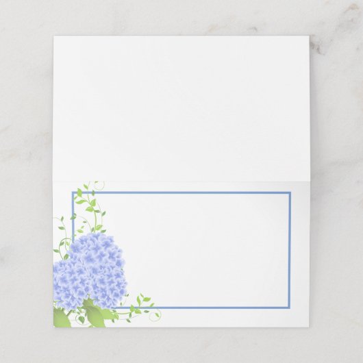 折り畳み名座席表 – ブルーアジサイ プレイスカード (外部開封)