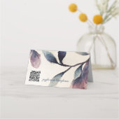 折り畳み名札 - ライラックの葉 花モチーフ2 プレイスカード (裏面)