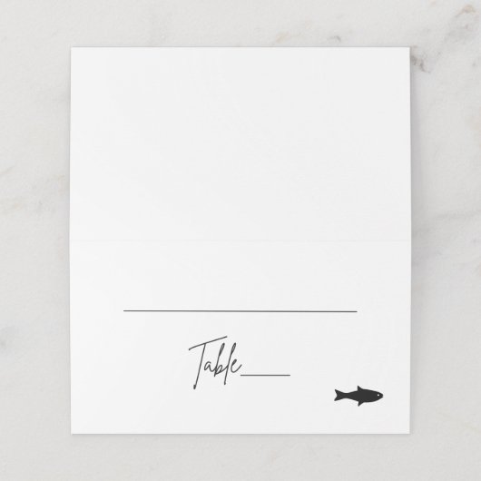 折り畳み座席表 – 魚 プレイスカード (外部開封)