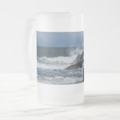 折り畳み式すりガラスのビールマグで波を打つ フロストグラスビールジョッキ (正面左)