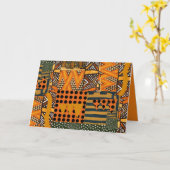 折り畳み式グリーティングカはっきりしたード(アフリカデザイン) カード (黄色い花)