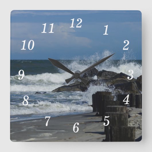 折り畳み式壁時計で波を打つ スクエア壁時計 (正面)