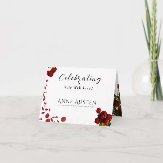 折り畳み式葬儀お礼カード - 編集可能 サンキューカード (正面)