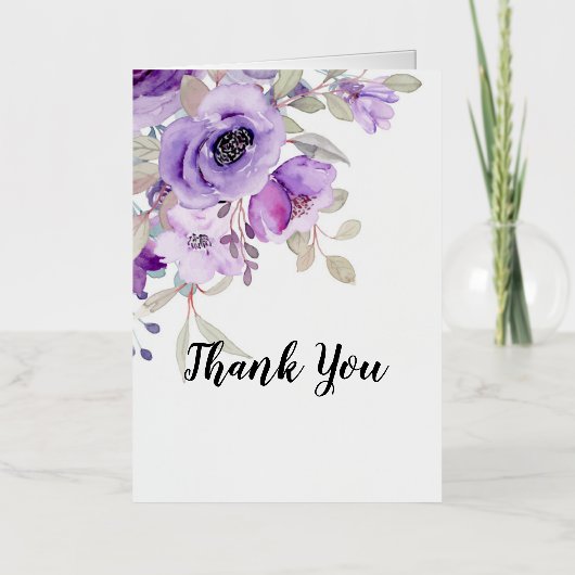 折り畳み感謝カード 箔グリーティングカード (正面)