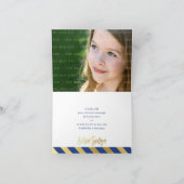 折り畳み感謝バルミツワー金ゴールドスター王室のブルー サンキューカード (内部)