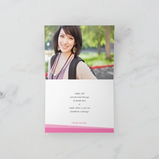 折り畳み感謝ユーシンプルスモダンはっきりしたクの角 サンキューカード (内部)