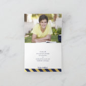 折り畳み感謝ユーバー（ユダヤ教の）バル・ミツバー金ゴールドネイビーブルーマレー サンキューカード (内部)