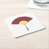 折り畳み扇 スクエアペーパーコースター (アングル)