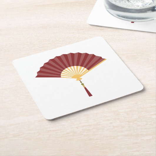 折り畳み扇 スクエアペーパーコースター (アングル)