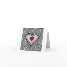 折り畳み招待状ドードルラブハート招待状