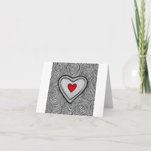 折り畳み招待状ドードルラブハート招待状 招待状 (正面)