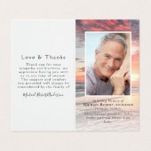 折り畳み日没海記念祈りの言葉カード 名刺 (外部フラット)