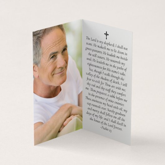 折り畳み日没海記念祈りの言葉カード 名刺 (内部)