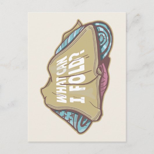 折り畳み服、洗濯日 ポストカード (正面)