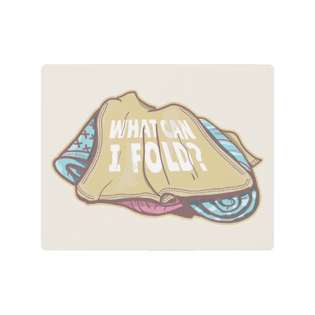 折り畳み服、洗濯日 メタルプリント (正面)