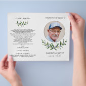 折り畳み死亡告知プログラム、オリーブリース&シルバー チラシ (手)