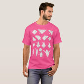 折り畳み段紙クレーン折り紙 Tシャツ (正面フル)