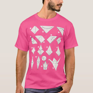 折り畳み段紙クレーン折り紙 Tシャツ