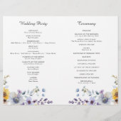 折り畳み水彩ワイルドフラワー結婚式 プログラム本 チラシ (裏面)