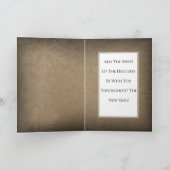 折り畳み白と金ゴールドスノーフレークのクリスマスカード カード (内部)