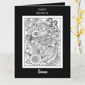 折り畳み着色グリーティングカードの花 カード (黄色い花)