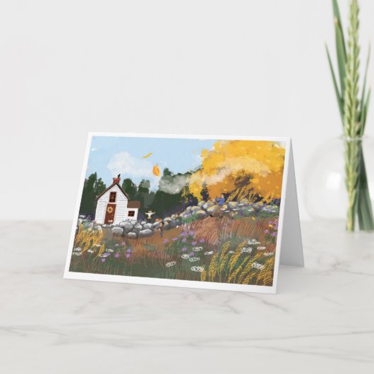 折り畳み秋の便箋 サンキューカード (正面)