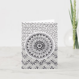 折り畳み空白のノートカードドードルメダリオン サンキューカード