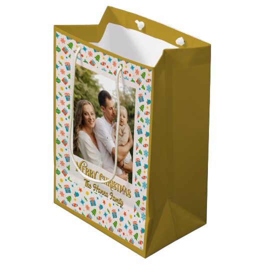 折り畳み箔挨拶カード ミディアムペーパーバッグ (正面アングル)