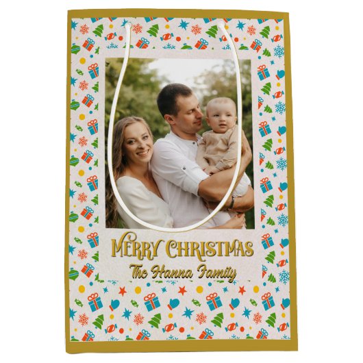 折り畳み箔挨拶カード ミディアムペーパーバッグ (正面)