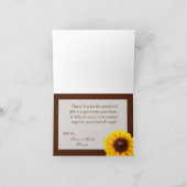 折り畳み素朴サンキューカードサンフラワーカントリーラック サンキューカード (内部)