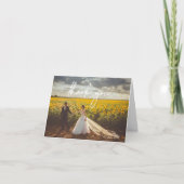 折り畳み結婚サンキューカード – 白いスクリプト サンキューカード (正面)