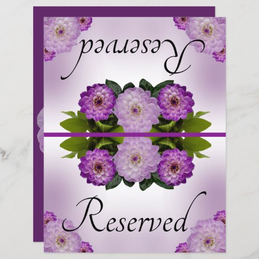 折り畳み結婚可能な予約ダリアパープルフローラ (正面/裏面)