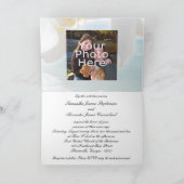 折り畳み結婚式招待状アクアビーチオーキッド 招待状 (内部)