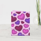 折り畳み縦型ホリデーカード(3D光沢ハート) シーズンカード (裏面)