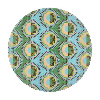 折り畳み花：レトロな青緑色のパターン。 カッティングボード