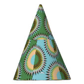 折り畳み花：レトロな青緑色のパターン。 パーティーハット (右)