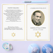 折り畳み葬儀パンフレット、ユダヤのダビデの星 チラシ (シングル)