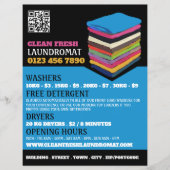 折り畳み衣類、ランドリー、清掃サービス チラシ (正面)