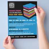 折り畳み衣類、ランドリー、清掃サービス チラシ (手)