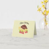 折り畳み誕生日カード : お祝い カード (黄色い花)