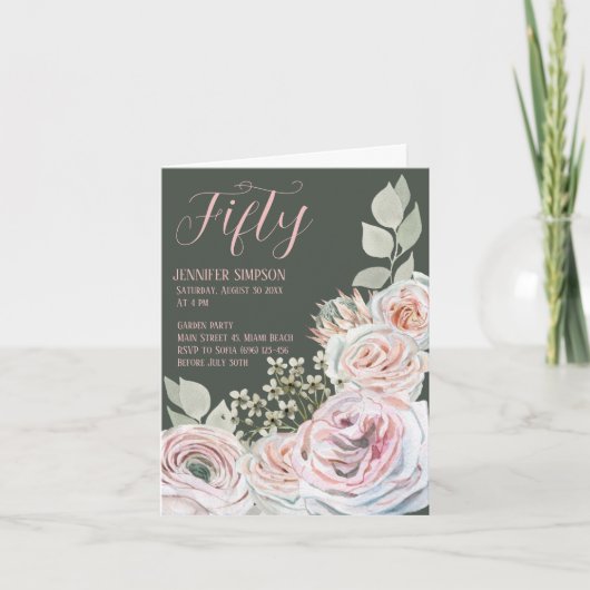 折り畳み誕生日招待カード サンキューカード (正面)