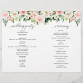 折り畳み赤面フローラ結婚式 プログラム冊子 チラシ (裏面)