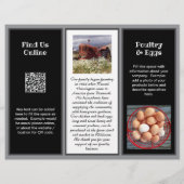 折り畳み農産物事業の白黒パンフレット チラシ (裏面)