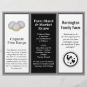 折り畳み農産物事業の白黒パンフレット チラシ (正面)